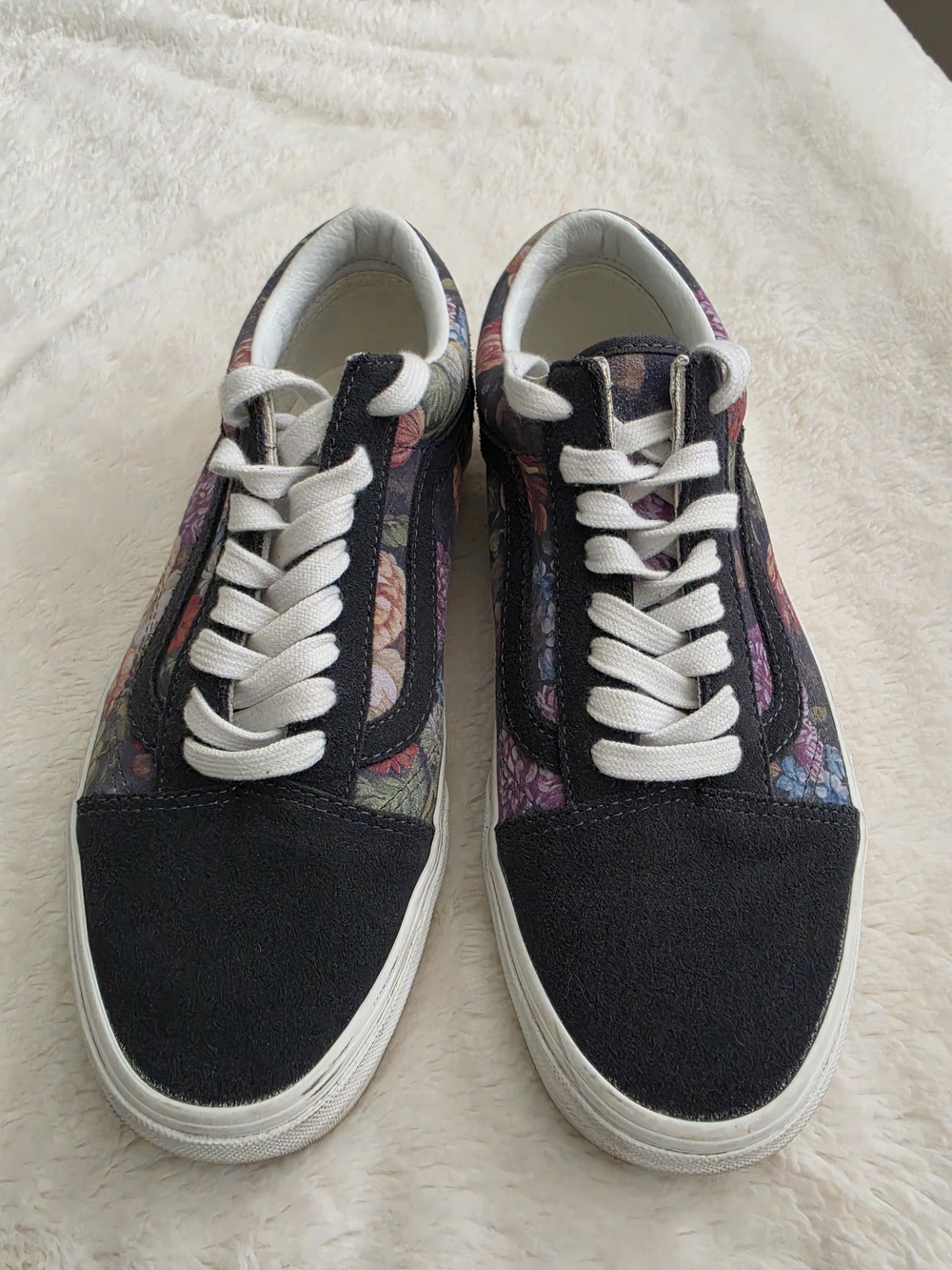 Vans Floral Black Low-Top Sneakers - Women's